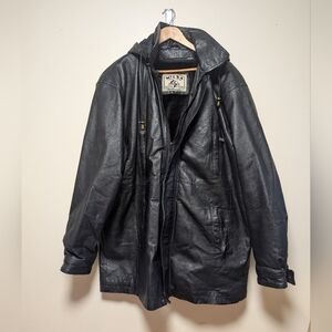 Wilda Genuine Leather Black Jacket | 2XL |